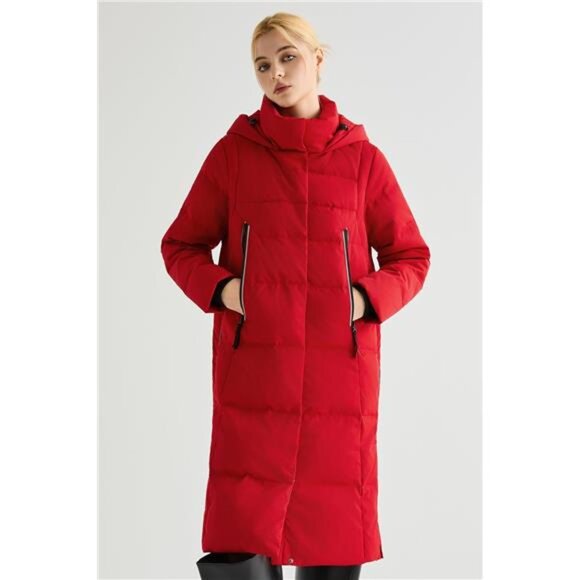 Women's Thickened Long Down Jacket Winter Down Coat Hooded Puffer Jacket - Picture 3 of 7